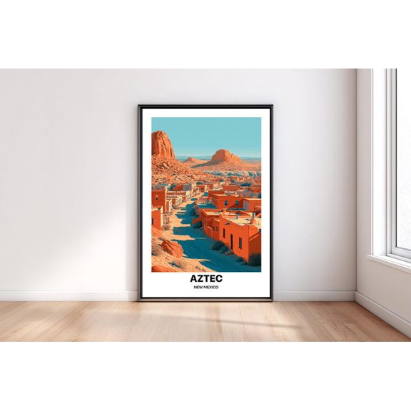 [UNFRAMED] DailyMood Aztec Desert River Valley Landscape Art Print New Mexico Poster Decor