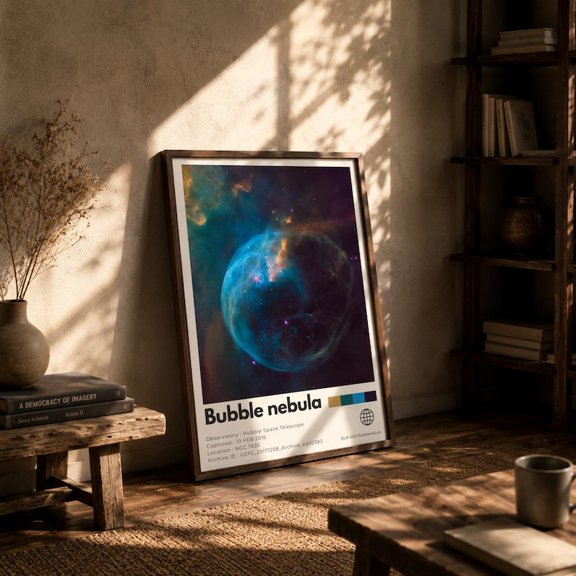 [UNFRAMED] DailyMood Bubble Nebula Deep Space Hubble Photo Solar System Poster for Wall Art