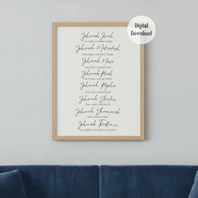 [UNFRAMED] DailyMood Christian Posters For Wall Names of God Jesus ...