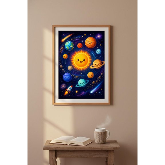 [UNFRAMED] DailyMood Educational Space Science Diagram Print Solar System Poster