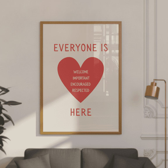 [UNFRAMED] DailyMood Everyone is Welcome Here Diversity Sunday School Classroom Decor Poster Bright Style
