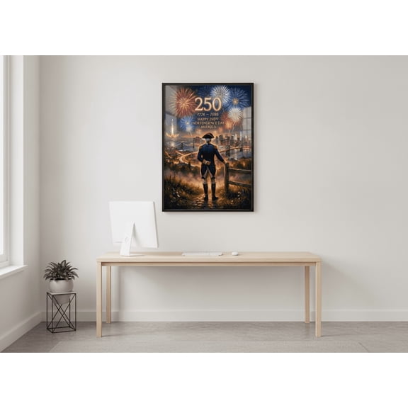 [UNFRAMED] DailyMood George Washington 1776 2026 America 250th Anniversary Patriotic Wall Art Poster Print Multicolor