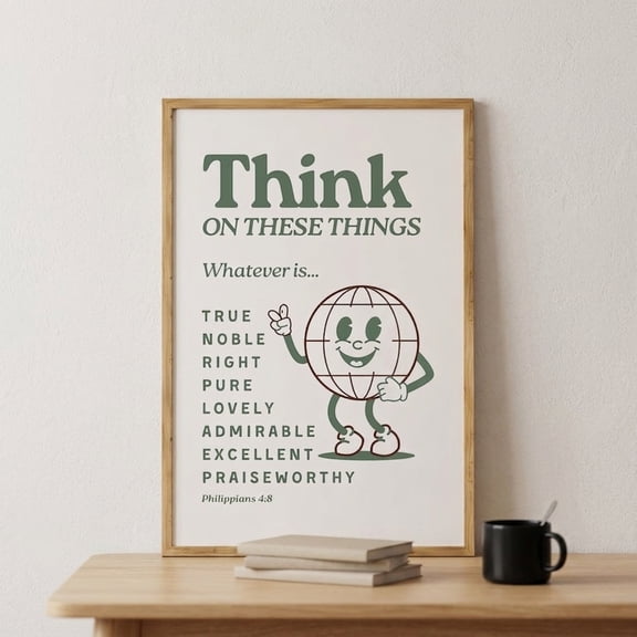 [UNFRAMED] DailyMood Philippians Four Sage Green Sunday School Classroom Decor Poster