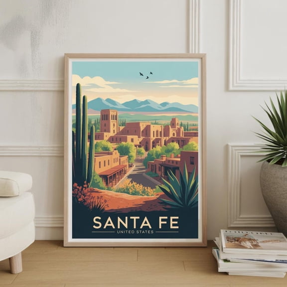 [UNFRAMED] DailyMood Santa Fe Southwestern Desert Landscape Print New Mexico Poster Wall Decor