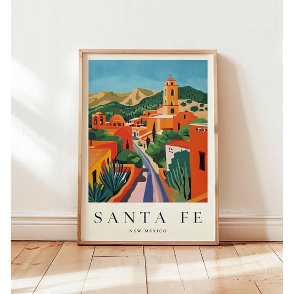 [UNFRAMED] DailyMood Santa Fe Southwestern Travel Landscape Art New Mexico Poster Print Multicolor