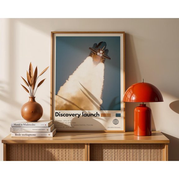 [UNFRAMED] DailyMood Space Shuttle Discovery Launch NASA Photo Solar System Poster Color