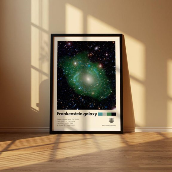 [UNFRAMED] DailyMood UGC 1382 Frankenstein Galaxy Deep Space Wall Art Solar System Poster Astronomy Print