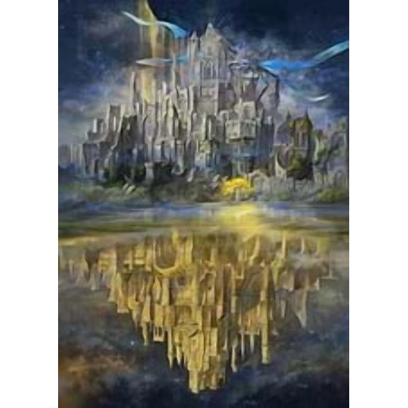 [UNFRAMED] Fantasy City Reflection Wall Art - Ethereal Castle Decor