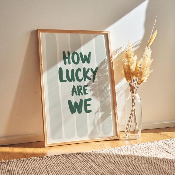 (UNFRAMED) Green Stripe Positive Quote Art Print – Modern Home Decor