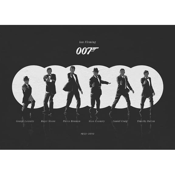[UNFRAMED] James Bond 007 Ian Fleming Retro Wall Art Decor