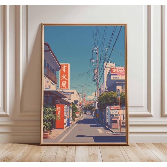 [UNFRAMED] Japan Map Poster, Vintage Travel Wall Art, Japanese Landmarks Illustration