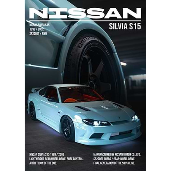 [UNFRAMED] Nissan Silvia S15 Poster - Automotive Wall Art