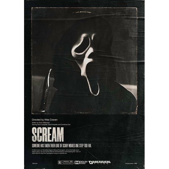 [UNFRAMED] Scream Movie Poster Wall Art
