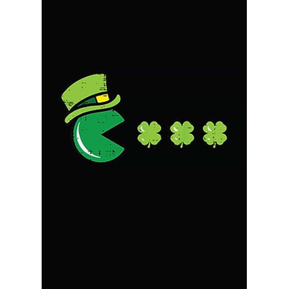 [UNFRAMED] St. Patrick's Day Pac-Man Shamrock Game Wall Art Decor