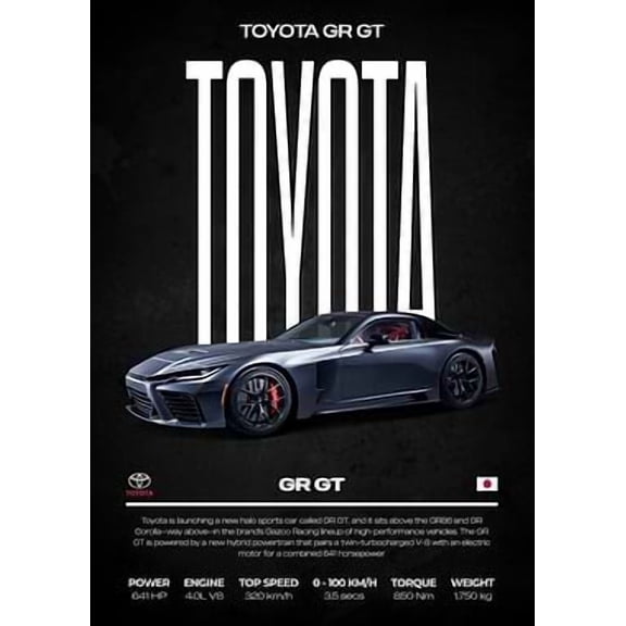 [UNFRAMED] TOYOTA GR GT Automotive Wall Art