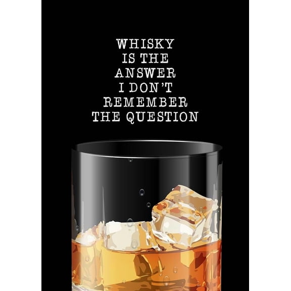 [UNFRAMED] Whisky Answer Quote Wall Art