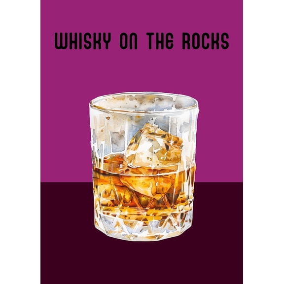 [UNFRAMED] Whisky on the Rocks Wall Art - Modern Drink Decor