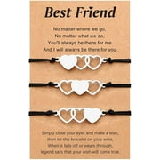 UNGENT THEM 2/3/4/5 Pcs Matching Heart Distance Bracelets Friendship Gift for Sisters Best Friends Cousins Bestie Girls Women