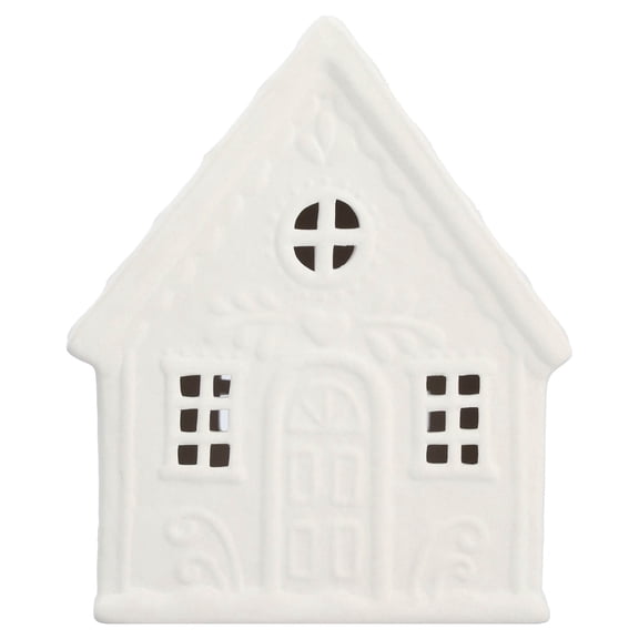 Ceramic House Christmas Decoration, White, 6.8", by Holiday Time