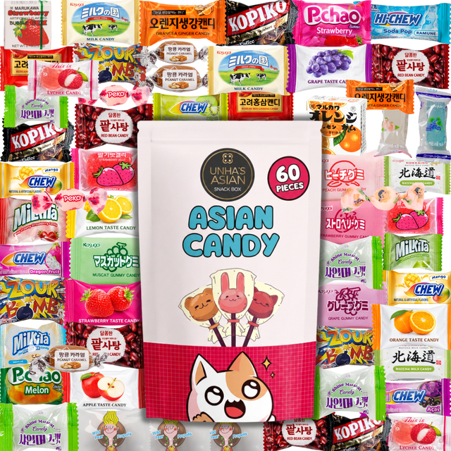 Snac Chocolate UNHA'S Asian Candy Mix, Korean, Japan, Taiwan, and China Food Snack, 60 ...