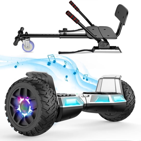UNI-SUN 8.5" Hoverboard with Seat Attachment, Off Road ALL Terrain Self Balancing Hoverboard