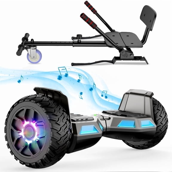 UNI-SUN 8.5" Hoverboard with Seat Attachment, Off Road ALL Terrain Self Balancing Hoverboard