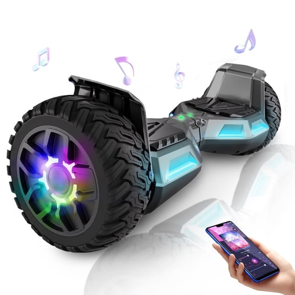 UNI-SUN 8.5 inch Off Road All Terrain Smart Hoverboard with Bluetooth Speaker and Led Lights