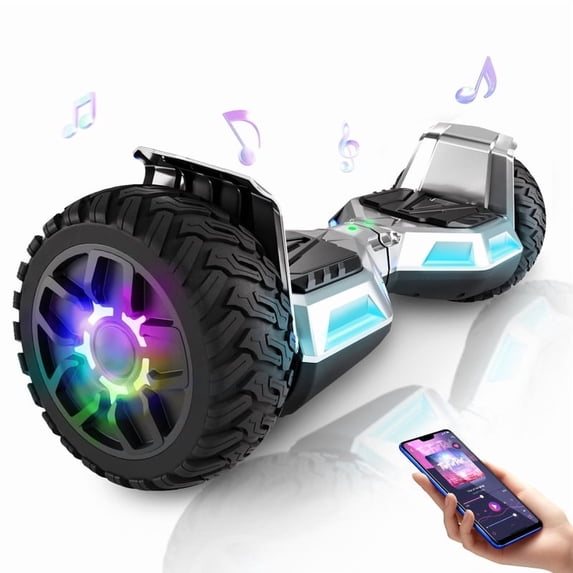 UNI-SUN Off-Road Hoverboard, 265 lbs Weight Limit, Bluetooth Speaker, 8.5 Inch Wheels