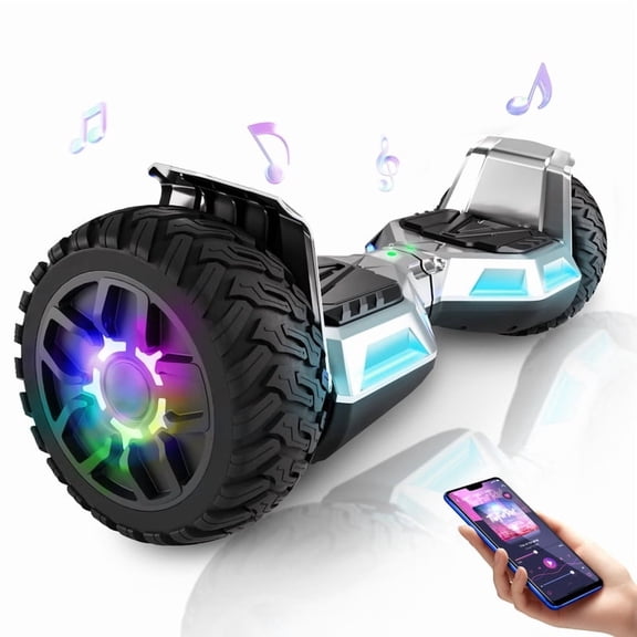 UNI-SUN Off-Road Hoverboard, 265 lbs Weight Limit, Bluetooth Speaker, 8.5 Inch Wheels