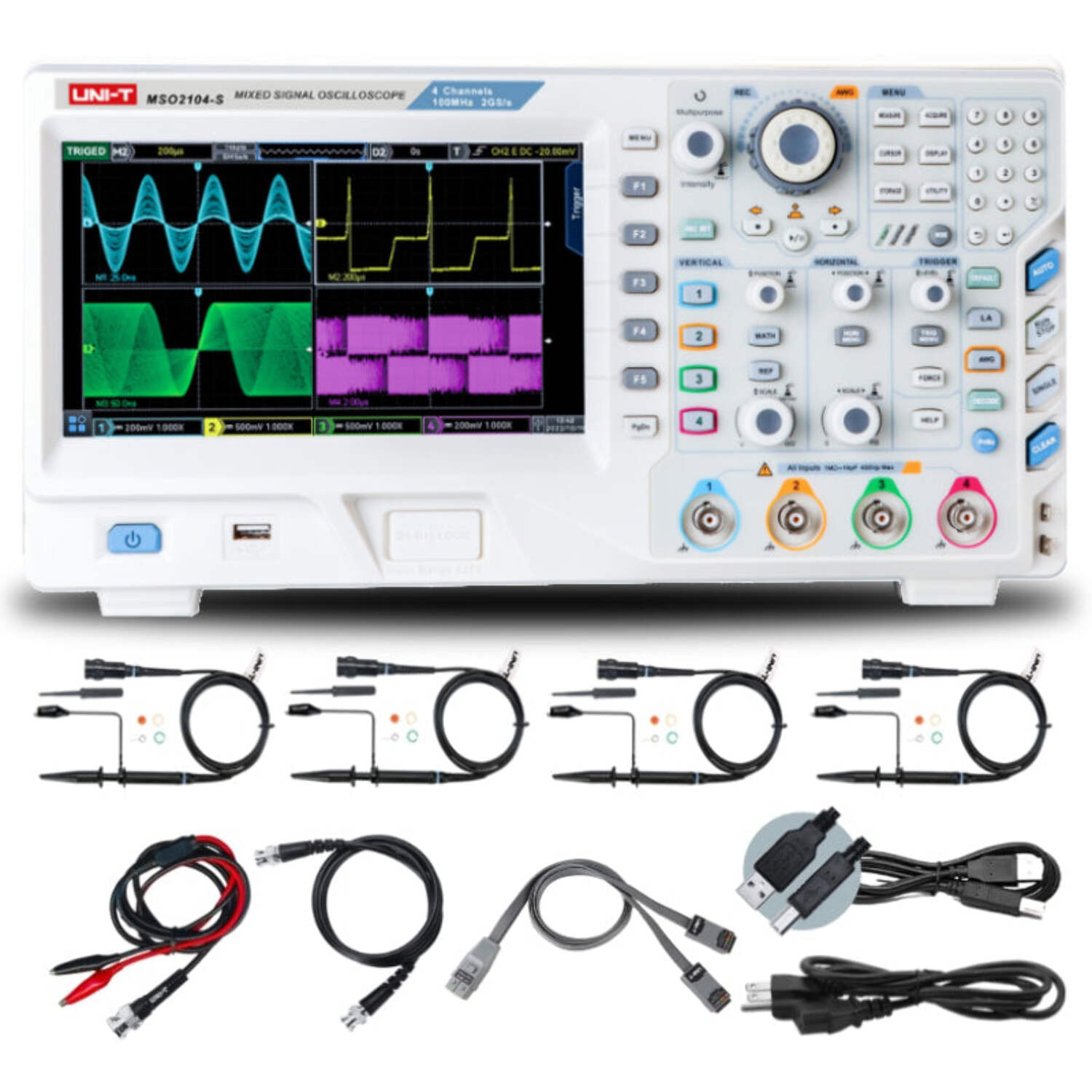 UNI-T MSO2104-S 100MHz 4+16Ch MSO Digital Oscilloscope with Signal Generator