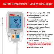 UNI-T UNI-TREND A57 BT Temperature Humidity Datalogger;64000 data storage/Bluetooth to PC communicationA57 BT