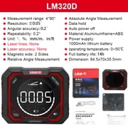 UNI-T UNI-TREND LM320D Laser Inclinometer Digital Angel Meter with Absolute Relative Angle Measurement Magnetic InclinometerLM320D