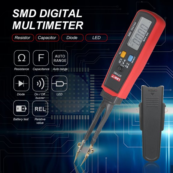 UNI-T UT116C Digital Multimeter SMD Tester Resistor Capacitor Diode RCD Parameter Meter, Auto Range DC Voltage Measurement Tool, LCD Display, Portable High-Precision Measurement Multimeter Device