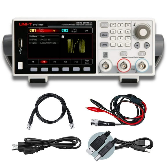 UNI-T UTG1042X 40MHz 2 Channels Essential-Series Arbitrary Waveform Generator 200MS/s 4Kpts Memory Depth USB 4.3 Inch Display 150MSa/s Sampling Rate 16-bit High Resolution