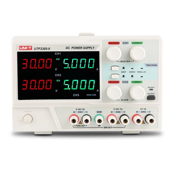UNI-T UTP3305-II 3Ch Linear DC Power Supply 335W 32V 5A 10mV/a1mA 4-Bit Voltage Current Dual Display 4 Windows LED