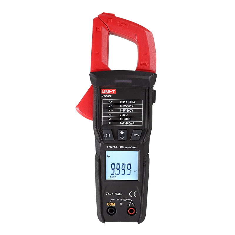 UNI-T Uni-trend Multimeter clamp meter UT202T Digital clamp meter 600A DC Current Pliers Ammeter Voltage Tester Temperature Frequency Meter Auto Range(UT202T)