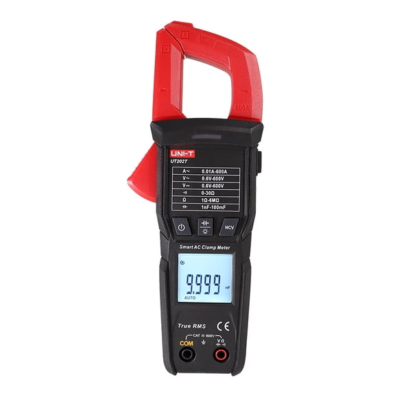 UNI-T Uni-trend Multimeter clamp meter UT202T Digital clamp meter 600A DC Current Pliers Ammeter Voltage Tester Temperature Frequency Meter Auto Range(UT202T)