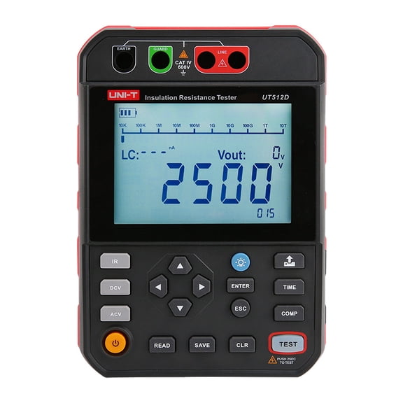 UNI-T Uni-trend UT512D2.5kV Insulation Resistance Testers;999 sets of data storage/USB communication/PI/DAR measurement Resistance Tester Megohm Meter (UT512D)