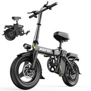 UNIBIKE 14'' Electric Bike for Adults, Folding E-Bike with 500W Motor, 48V 10AH, 30-Mile Range, 20 MPH City Commuter Ebike