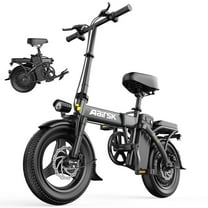 UNIBIKE 14'' Electric Bike for Adults, Folding E-Bike with 500W Motor, 48V 10AH, 30-Mile Range, 20 MPH City Commuter Ebike