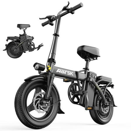 UNIBIKE 14'' Electric Bike for Adults, Folding E-Bike with 500W Motor, 48V 10AH, 30-Mile Range, 20 MPH City Commuter Ebike
