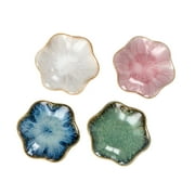 UNICASA Ceramic Lotus Jewelry Tray, Set of 4,Decorative Trinket Jewelry Dish,Christmas Gift