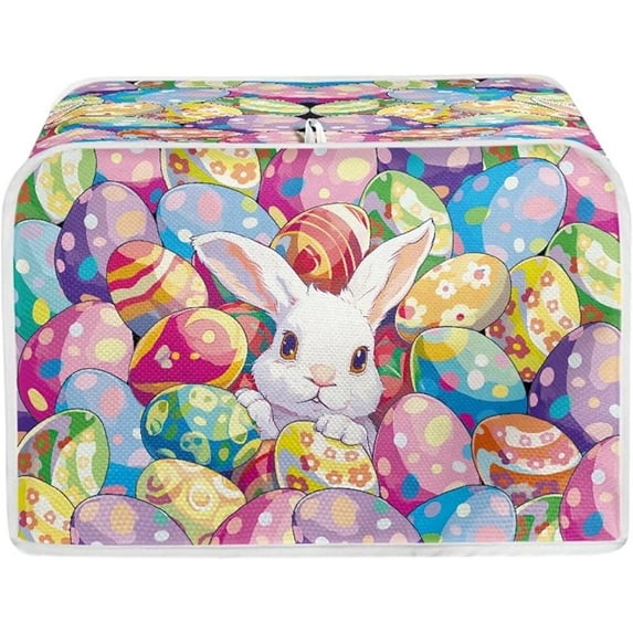 UNICEU Coffee Pattern Toaster Cover, Quilted Toaster Cover Fits for Most Standard 4 Slice Toasters Kitchen Small Appliance Cover