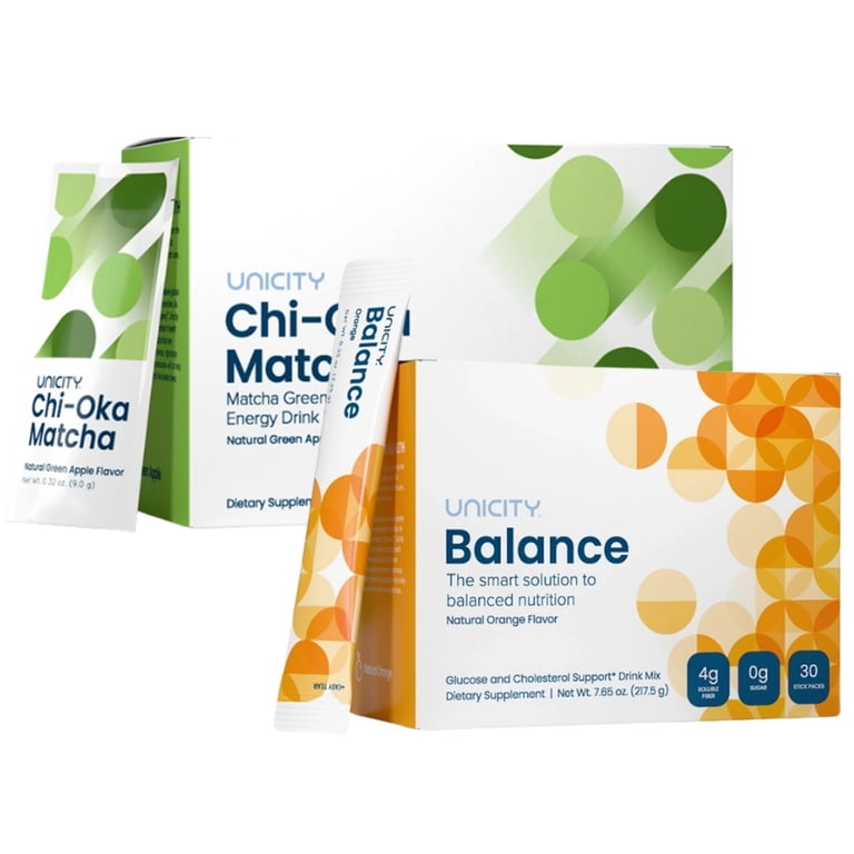 UNICITY DUO TEA Chi-Oka Matcha Green Tea Natural Green Apple