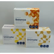UNICITY تشعر بتوازن برتقالي رائع ، Unimate Lemon & Lemon Ginger-1 Box لكل منها ، 90 Stick Packs w / Shaker