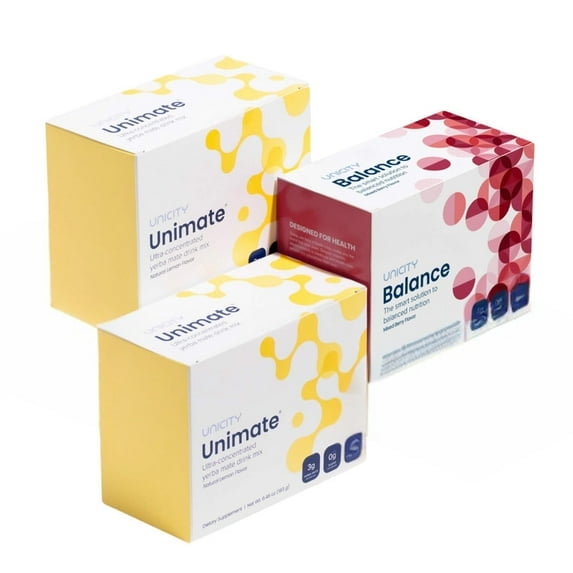 UNICITY Feel Great Trio : Balance Mixed Berry 1 Box & Unimate Lemon 2 Boxes | Drink Mixes