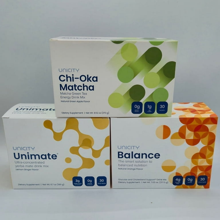 UNICITY TRIO: Chi-Oka Matcha (1box), Unimate Lemon Ginger (1box