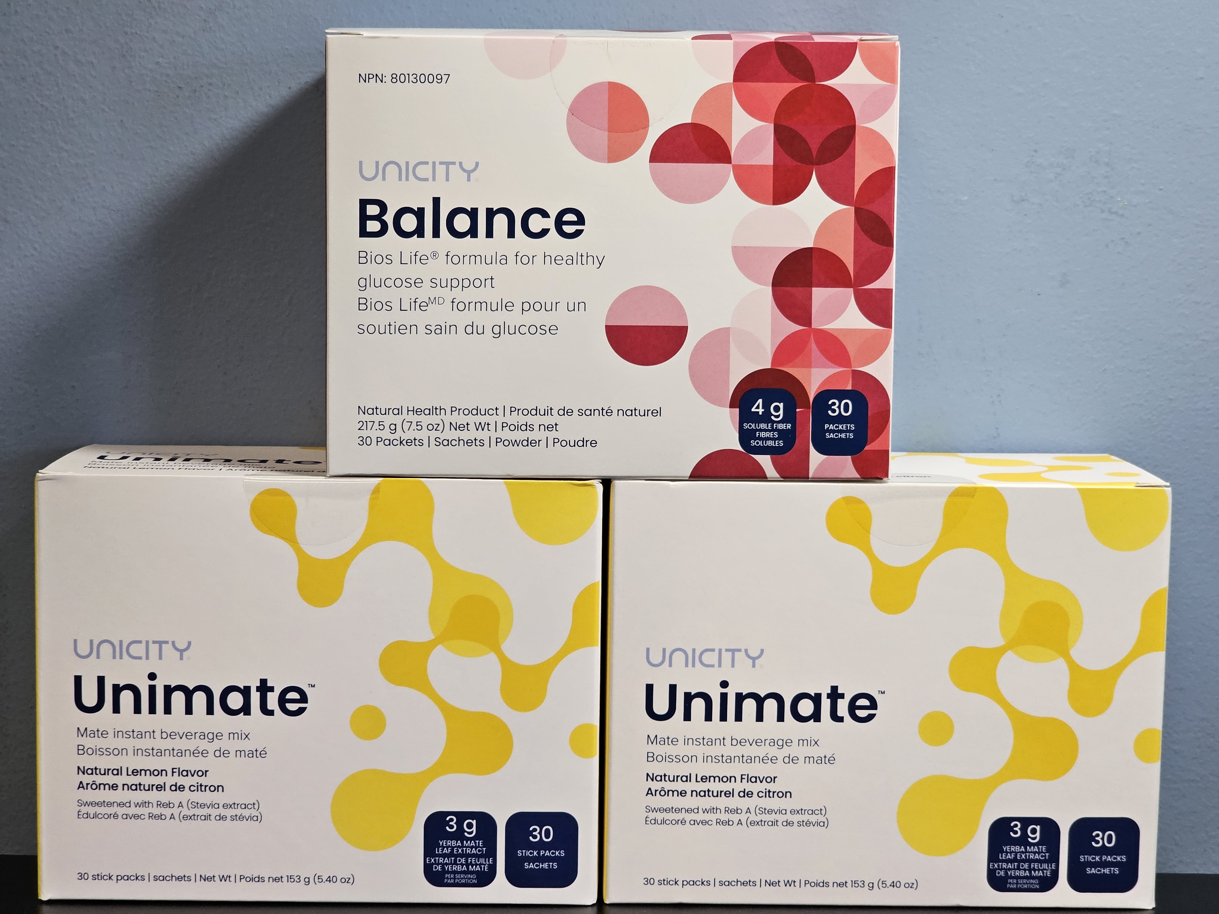UNICITY TRIO: Mixed Berry Balance (1 Box) & Natural Lemon
