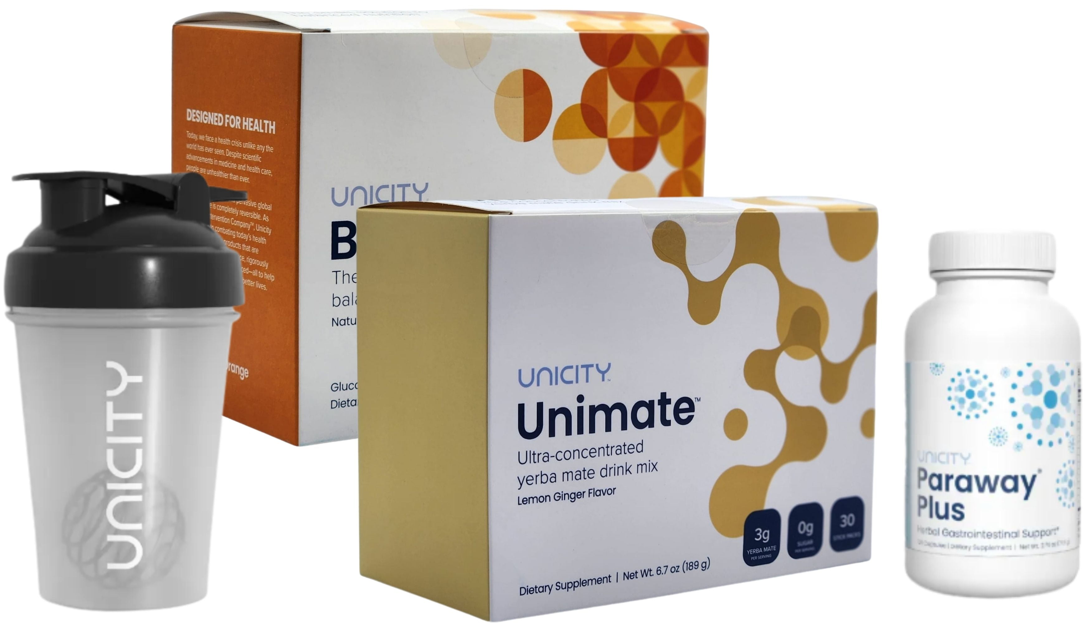 UNICITY TRIO: Orange Balance(1 Box) & Lemon Ginger Unimate(1 Box