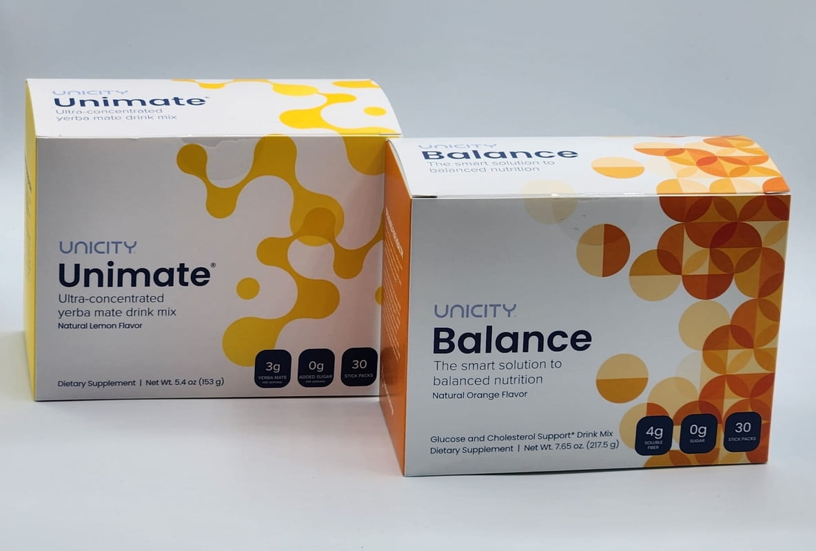 UNICITY Unimate Natural Lemon & Chi-Oka Matcha + Balance